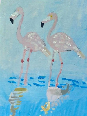 Flamingo painting new by young talented artist