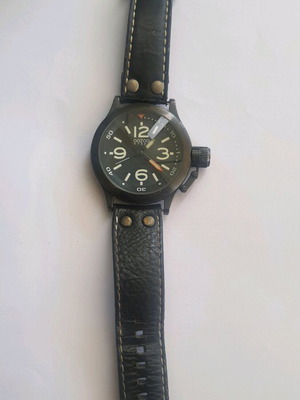 Oozoo wristwatch used 50mm with black leather strap