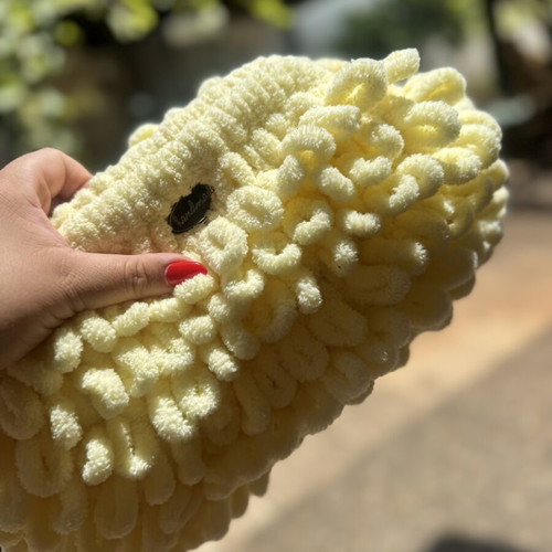 Puffy bag new, handmade yellow