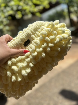 Puffy bag new, handmade yellow