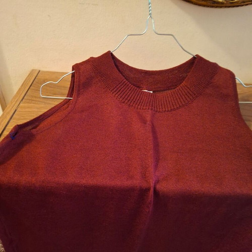 Burgundy sleeveless crystallized blouse medium like new