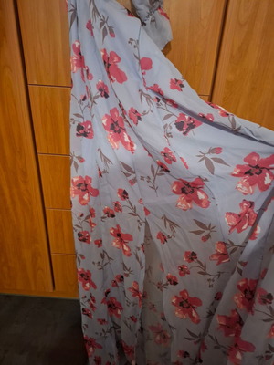 Long floral cut out maxi dress new, pink and purple