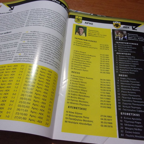 Match 2day magazine like new, Aris-AEK program, PAO-Xanthi, 2008 Cup final
