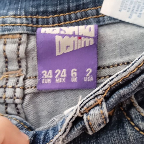 Bershka denim shorts and shirt used, white and blue