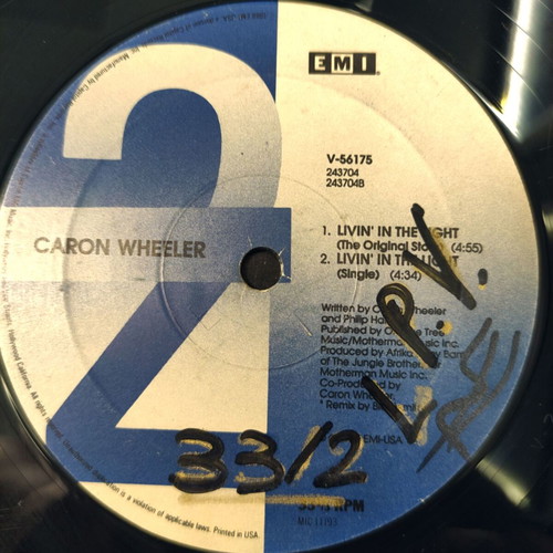 Caron Wheeler Livin' In The Light 12" vinyl maxi single used