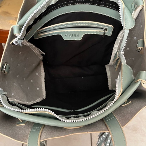 Gaudi shoulder bag petrol like new with multiple compartments