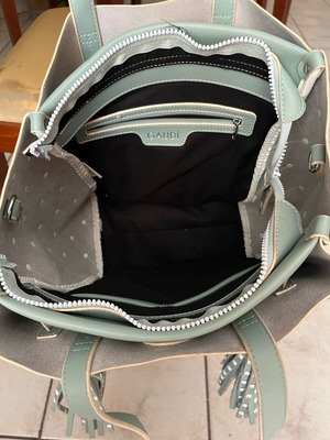 Gaudi shoulder bag petrol like new with multiple compartments