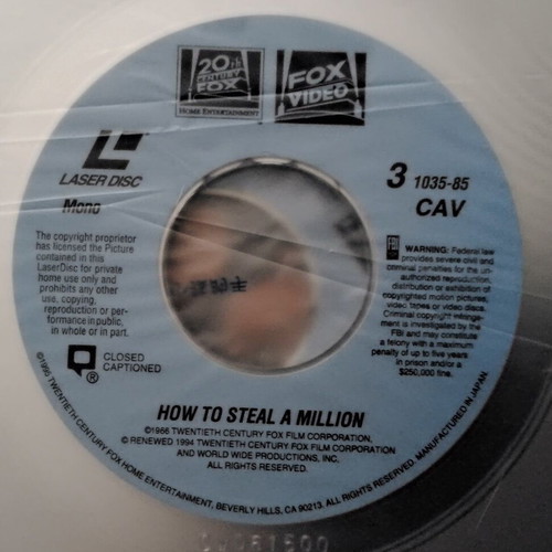 How to Steal a Million LaserDisc like new, comedy