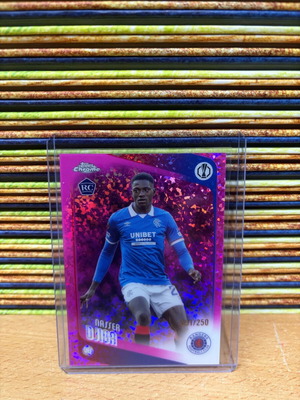 2025-26 Topps Chrome UEFA Nasser Djiga Pink Mini Diamonds RC new