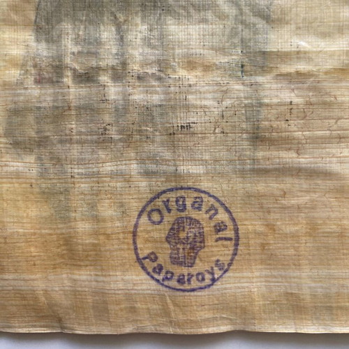 Egyptian Papyrus Ankh Cross with Hieroglyphs and Deities new