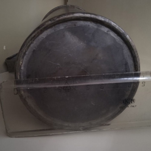 Metal galvanized canister 1lt vintage East Germany DDR used