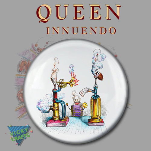 Queen Innuendo pin set of 10 new, album illustrations