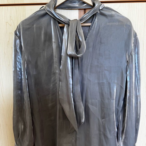 Zara Silver Shiny Shirt Like New, Size Small