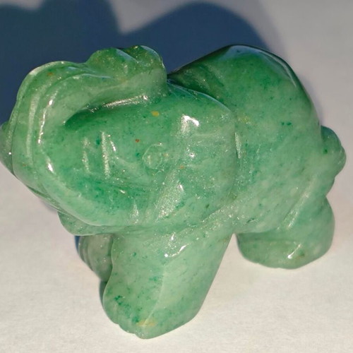 Handmade Elephant Figurine Green Aventurine 3cm like new