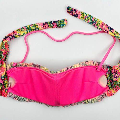 Rae bikini swimsuit like new, fuchsia printed