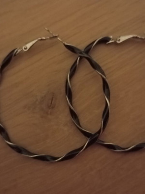 Hoop earrings black silver like new