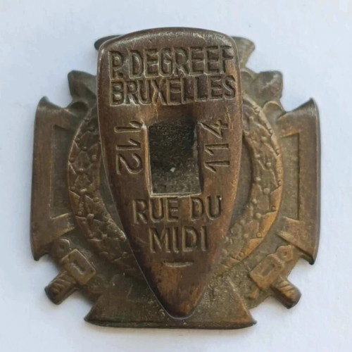 Belgium Pin Badge P. Degreef used, Bruxelles 112/114 Rue du Midi