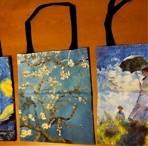 Πακέτο τρείς υφασμάτινες τσάντες shopper  (πίνακες ζωγραφικής)/ Oil Painting Print Shoulder Bags
