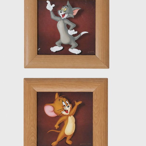 Tom & Jerry wooden frame set 23×23 cm like new