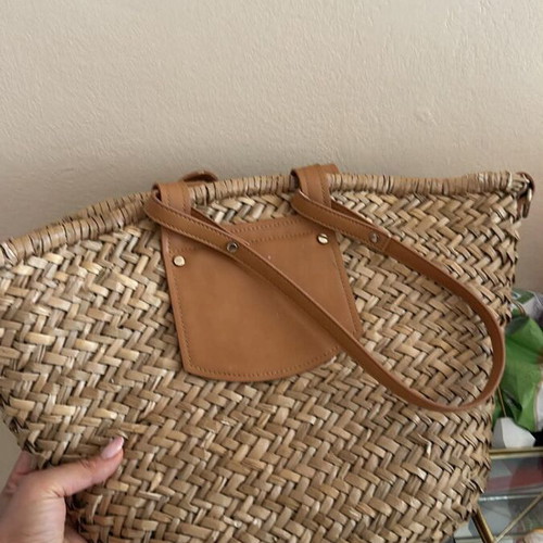 Zara straw shoulder bag like new, beige