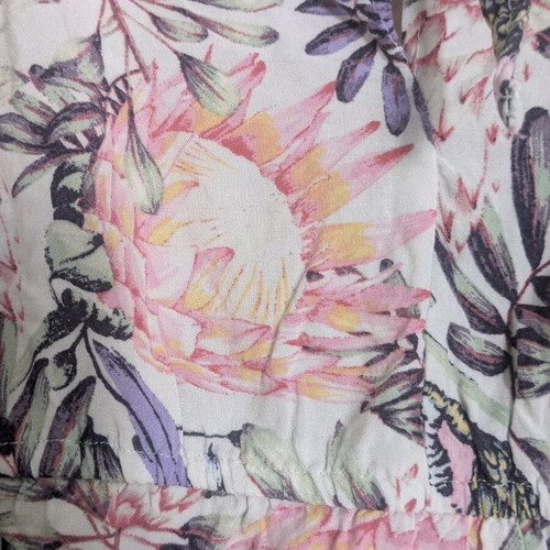 H&M short floral dress like new, pink multicolor, size L-M