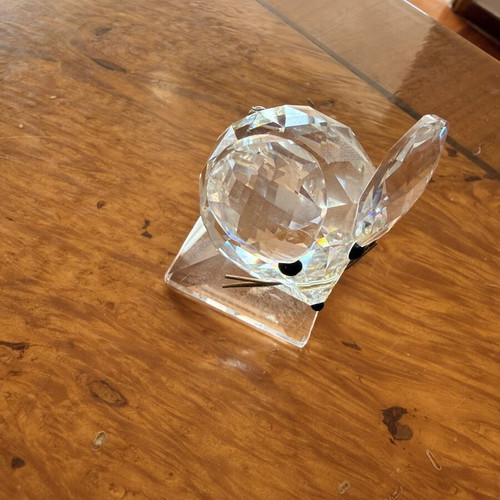 Vintage Swarovski Silver Crystal Mouse on Base by Max Schreck