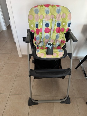 Chicco Happy Snack high chair used, adjustable backrest, safety harness