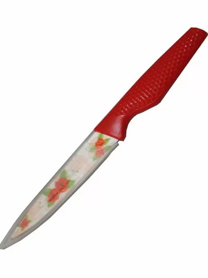 Kitchen knife red with design new