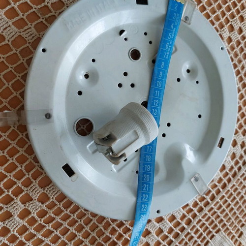 Ceiling light used without glass part, light metal