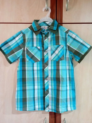 Topolino kids summer shirt size 8 like new, blue and turquoise