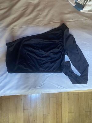 Bershka One Shoulder Top New, Black, Size M