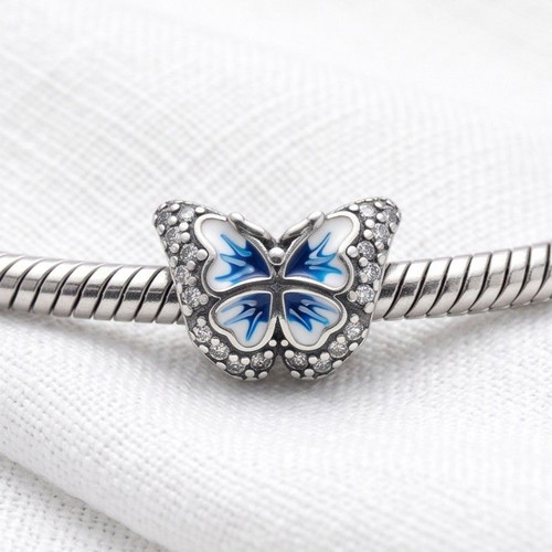 Pandora Blue Butterfly Sparkling Charm S925 ALE new