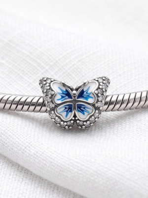 Pandora Blue Butterfly Sparkling Charm S925 ALE new