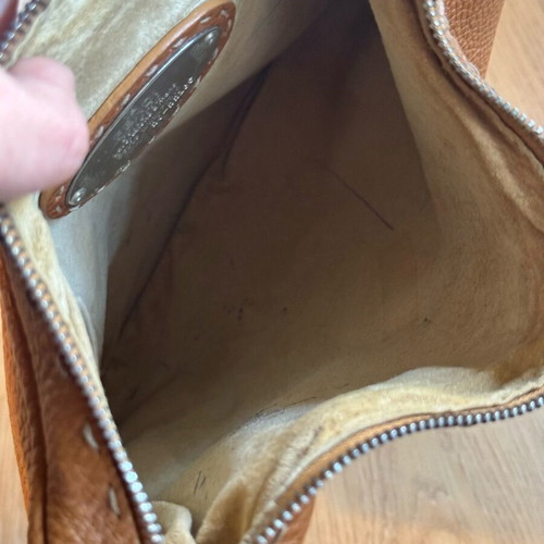 Fendi leather shoulder bag used, brown