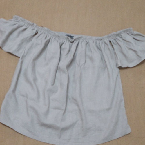 Coocu women's blouse size S like new, taupe linen look