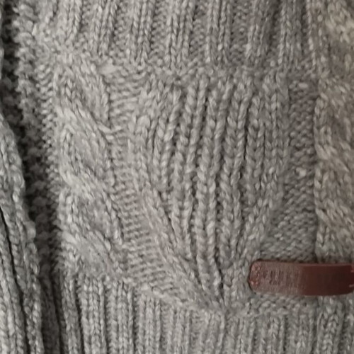 Funky Buddha men's grey knitted cardigan with buttons, size L