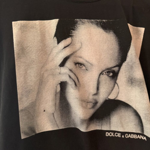Dolce & Gabbana T-shirt with Angelina Jolie print, like new, size S, black