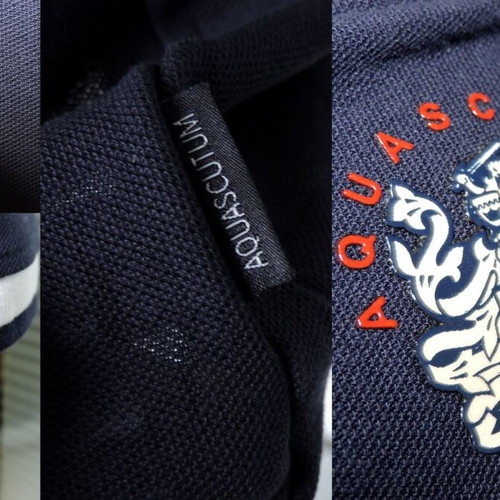 Aquascutum Men's Navy Blue Polo Shirt Classic Fit 100% Cotton like new