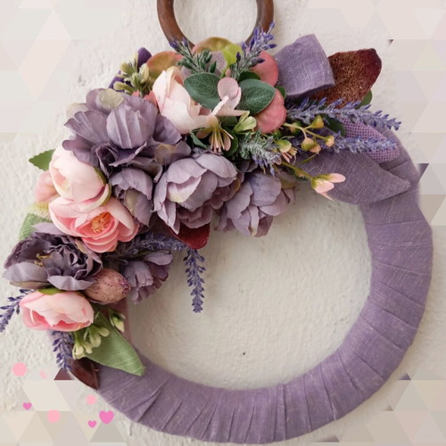 Decorative wreaths new fabric with fabric flowers