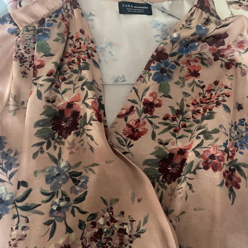 Zara satin bodysuit shirt, multicolor