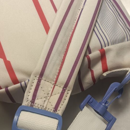 Eastpak shoulder bag new, white and purple striped design