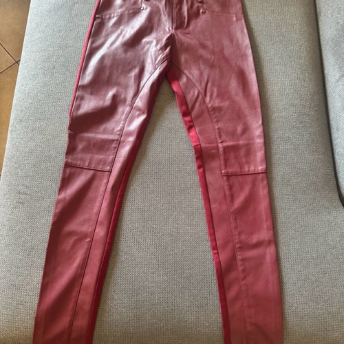 Leather pants burgundy new for 16-year-old girl