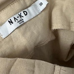 Na-KD linen blend high waist shorts, light yellow