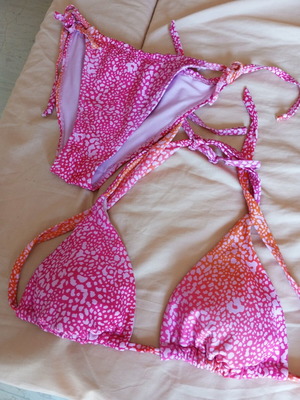 Pink bikini swimwear
