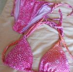 Pink bikini swimwear