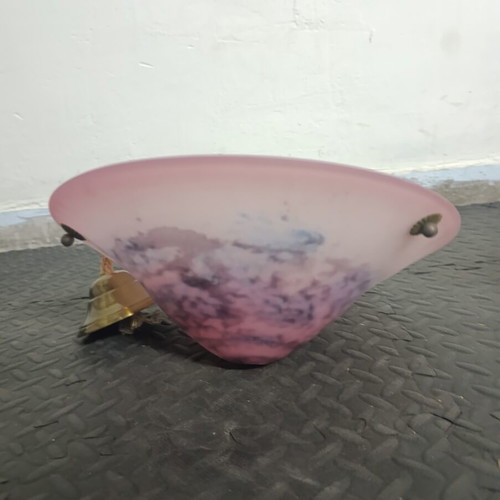 Vintage pendant ceiling light with high-quality lilac glass like new