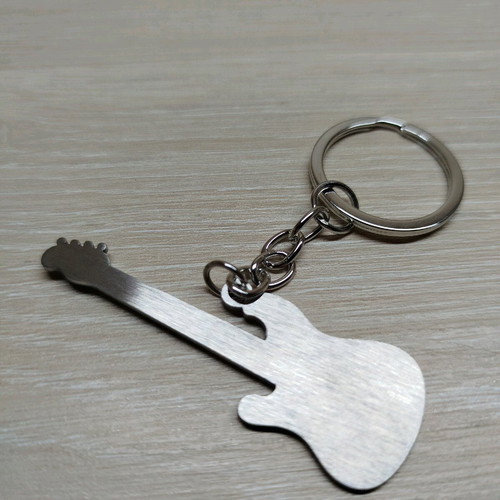 Electric guitar keychain new stainless steel