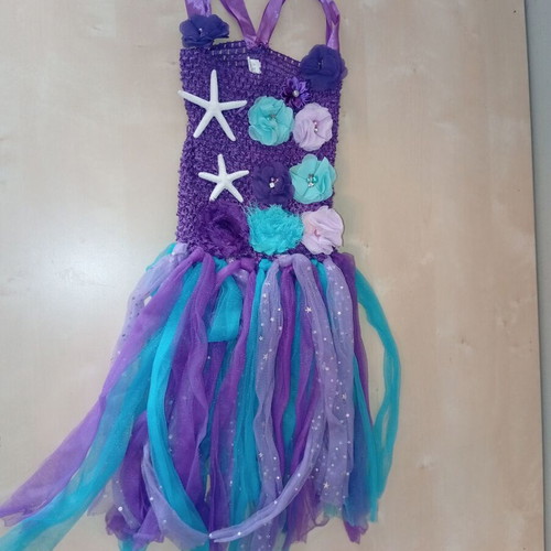 Mermaid Dance Costume with Tutu Skirt for Girls, Like New