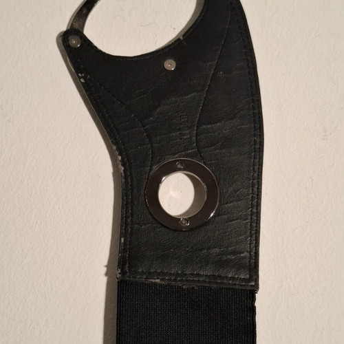 Black wide belt used with elastic and rhinestones adjustable
