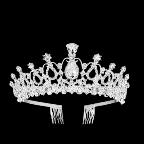 Bridal tiara with crystal silver rhinestones new